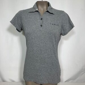 Tesla Motors Heather Gray Employee Issue Collared Polo Shirt Women's MEDIUM
